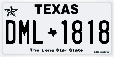 TX license plate DML1818