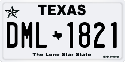 TX license plate DML1821