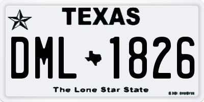 TX license plate DML1826