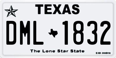 TX license plate DML1832
