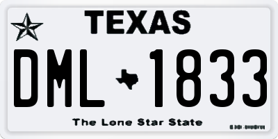 TX license plate DML1833