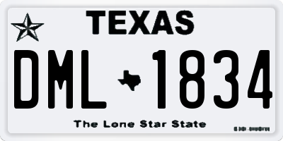 TX license plate DML1834