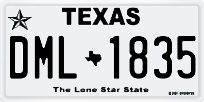 TX license plate DML1835