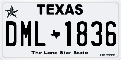 TX license plate DML1836