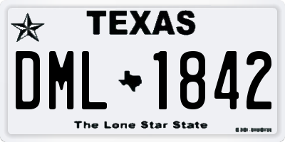 TX license plate DML1842