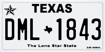 TX license plate DML1843
