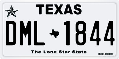 TX license plate DML1844
