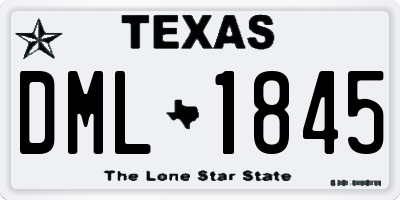 TX license plate DML1845