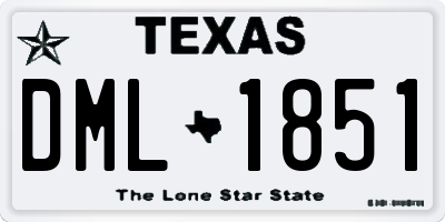 TX license plate DML1851