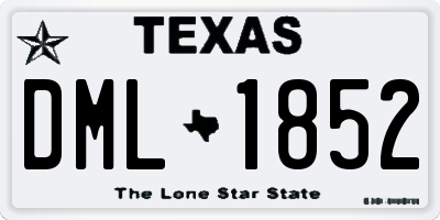 TX license plate DML1852
