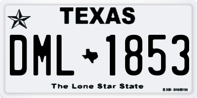 TX license plate DML1853