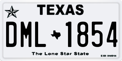 TX license plate DML1854