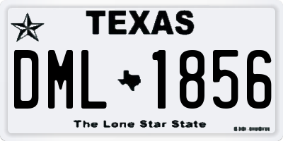 TX license plate DML1856