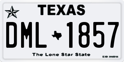 TX license plate DML1857