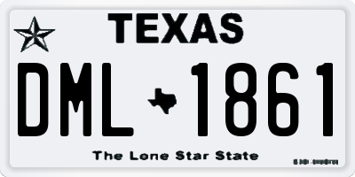 TX license plate DML1861