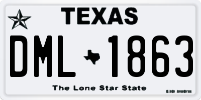 TX license plate DML1863