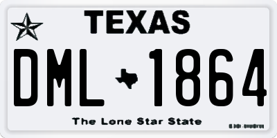 TX license plate DML1864