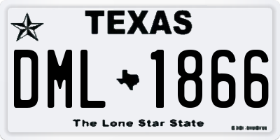 TX license plate DML1866