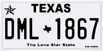 TX license plate DML1867