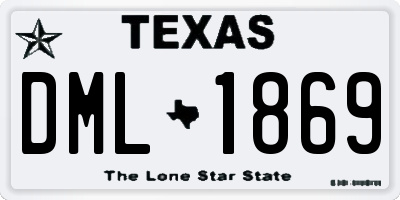 TX license plate DML1869