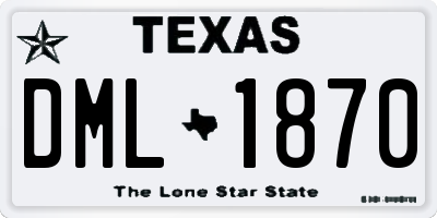 TX license plate DML1870