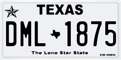 TX license plate DML1875