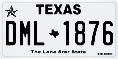 TX license plate DML1876