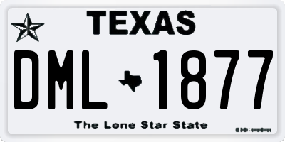 TX license plate DML1877