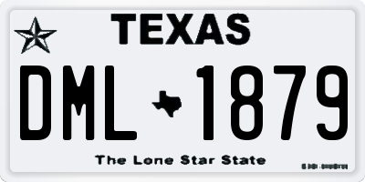 TX license plate DML1879