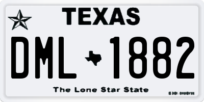 TX license plate DML1882