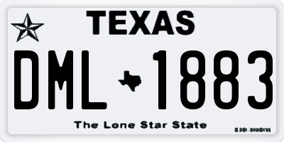 TX license plate DML1883