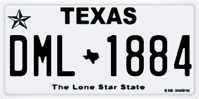 TX license plate DML1884