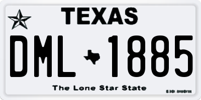 TX license plate DML1885