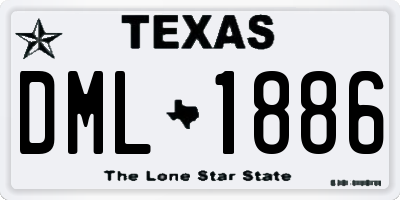 TX license plate DML1886