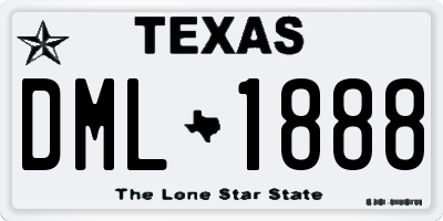 TX license plate DML1888