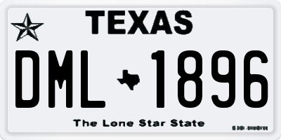 TX license plate DML1896