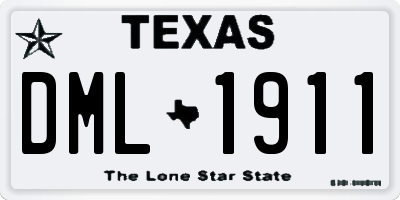 TX license plate DML1911