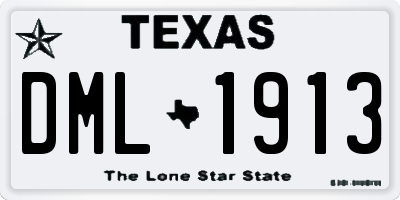 TX license plate DML1913