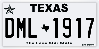 TX license plate DML1917