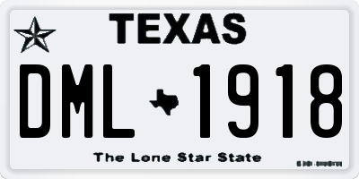 TX license plate DML1918