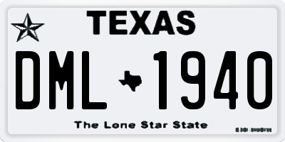TX license plate DML1940