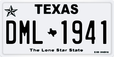 TX license plate DML1941