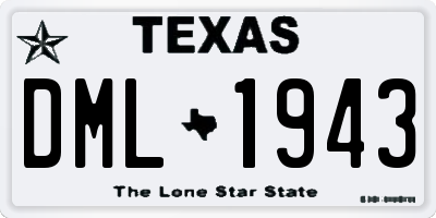 TX license plate DML1943