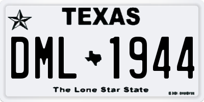 TX license plate DML1944