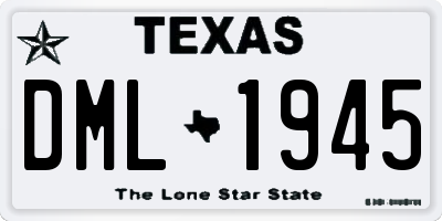TX license plate DML1945