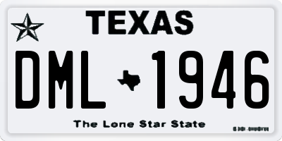 TX license plate DML1946