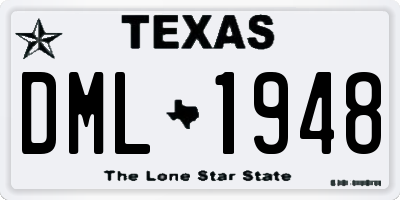 TX license plate DML1948