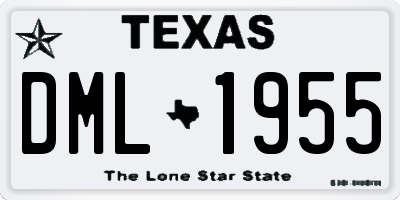 TX license plate DML1955