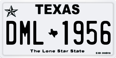 TX license plate DML1956