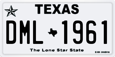 TX license plate DML1961